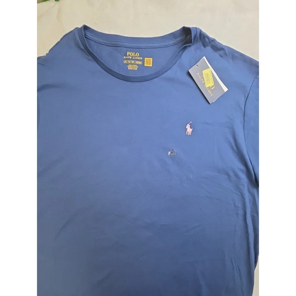 NWT‎ Polo Ralph Lauren Classics Mens T-SHIRT Size XXL Royal Blue Pink Pony Crew